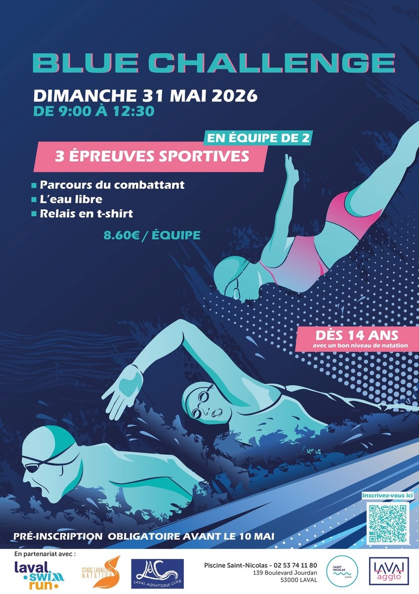 Participez au Blue Challenge le 31 mai à la piscine Saint Nicolas !