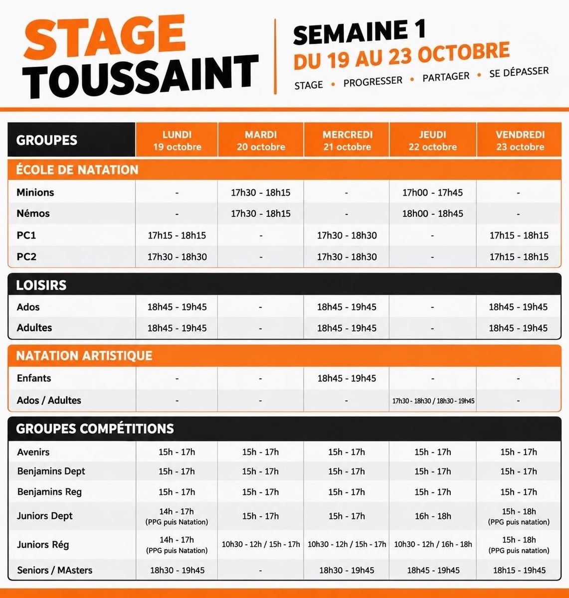 Stage de la Toussaint